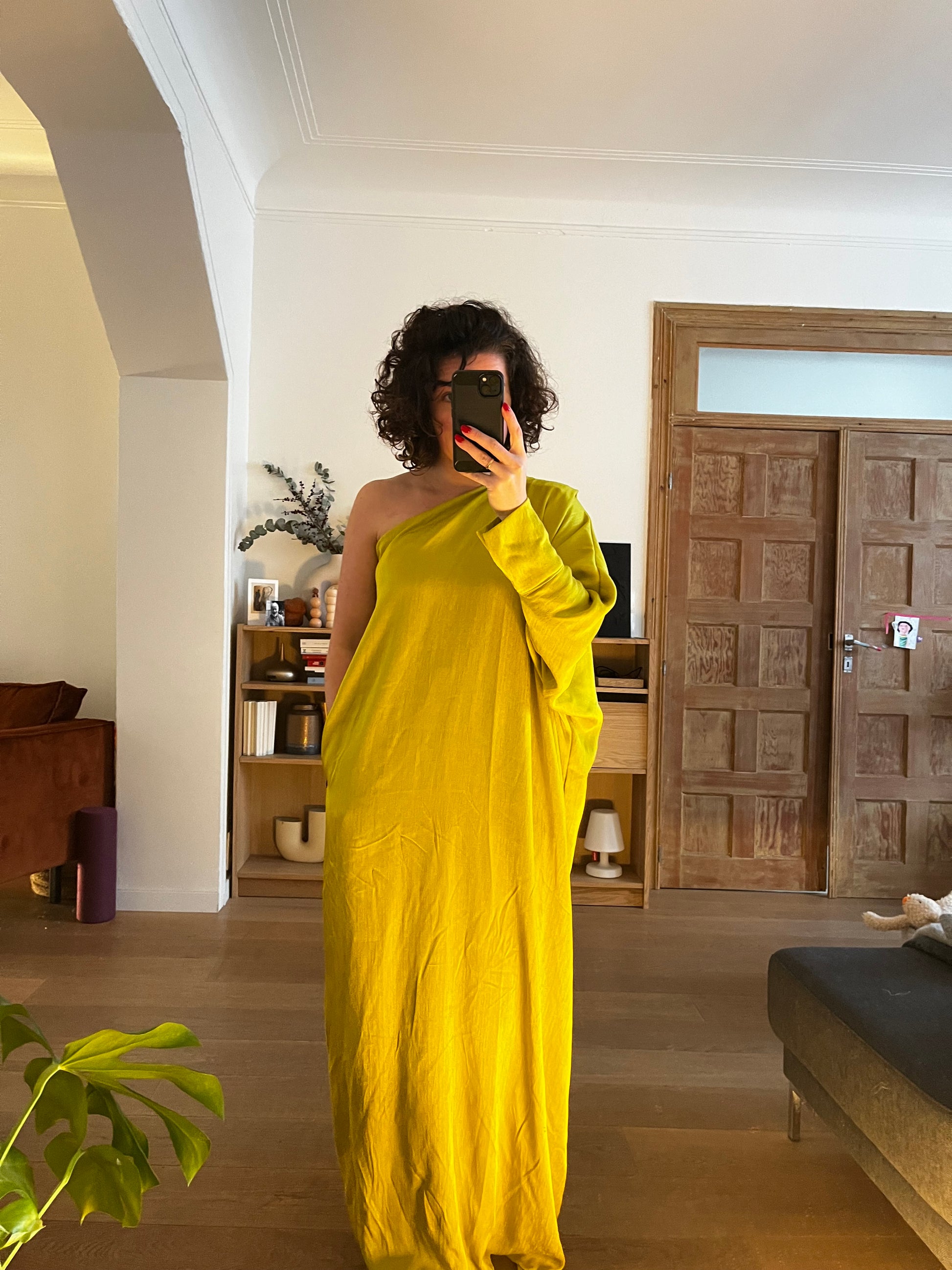 One Shoulder Dress - The Mustard Yellow One DLFN One Shoulder Dress - The Mustard Yellow One DLFN