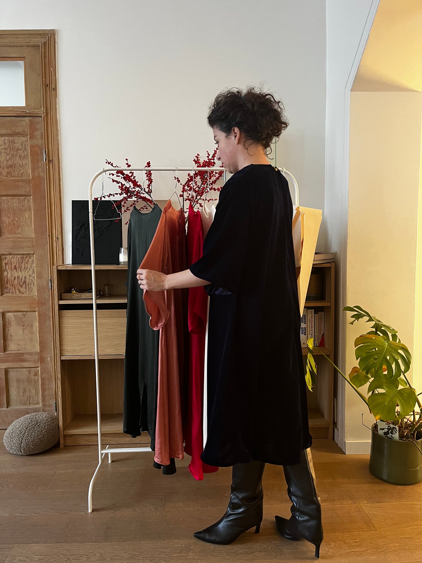 A-Line Dress | Midnight Velvet Blue