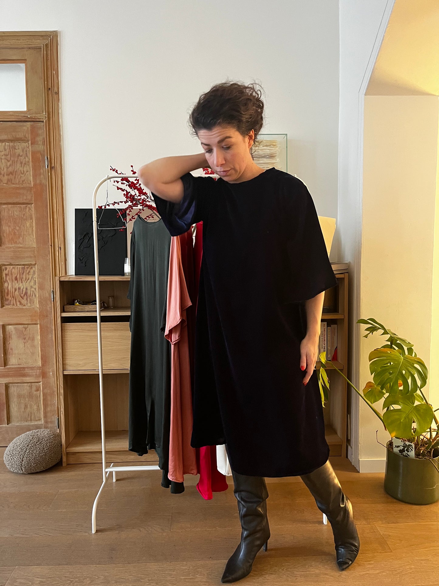 A-Line Dress | Midnight Velvet Blue