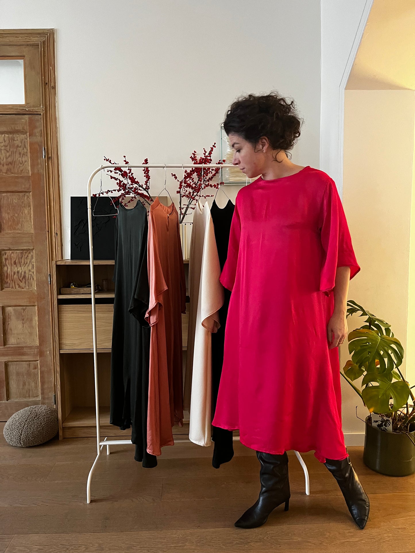 A-Line Dress | Bright Pink
