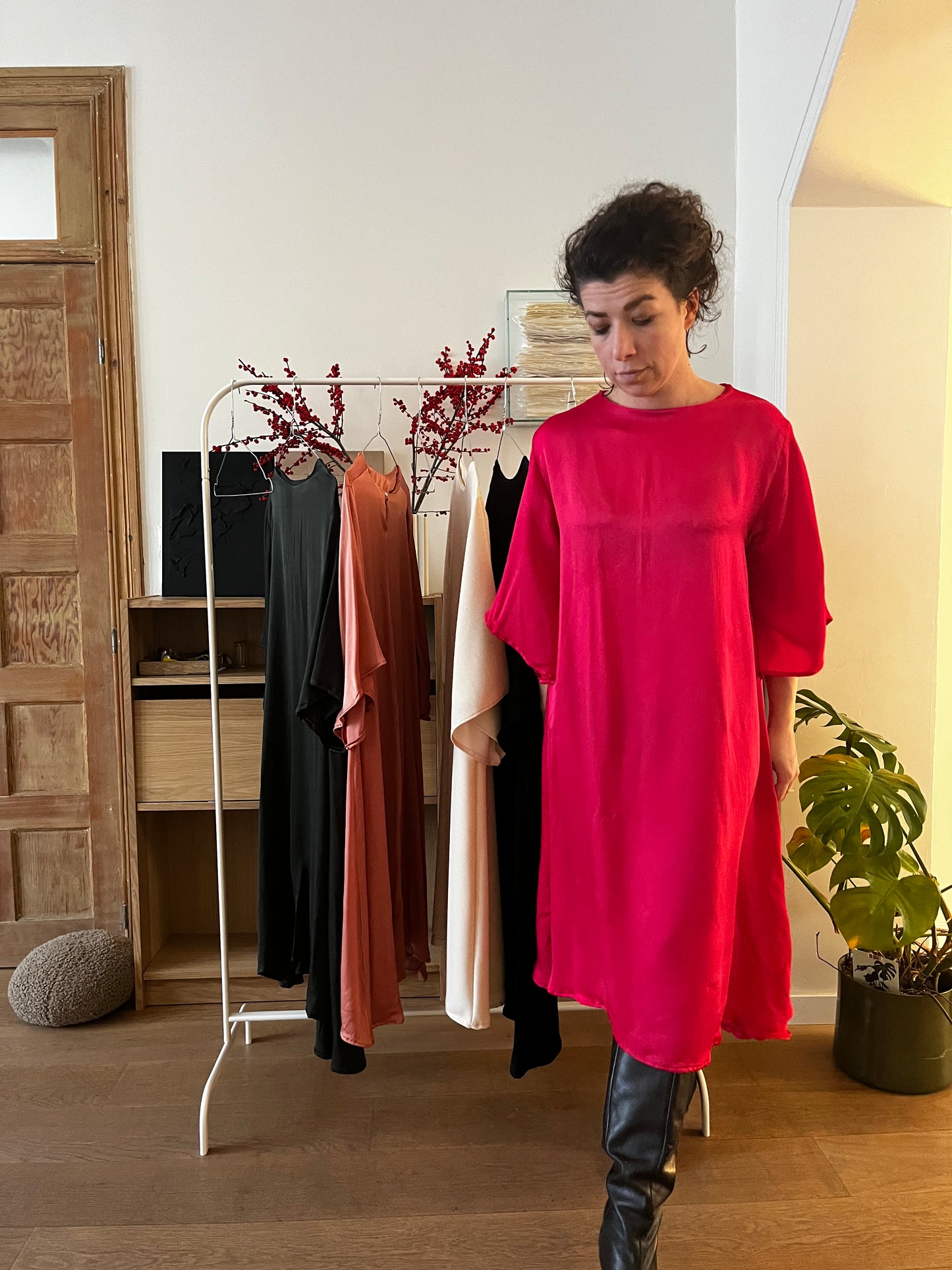 A-Line Dress | Bright Pink