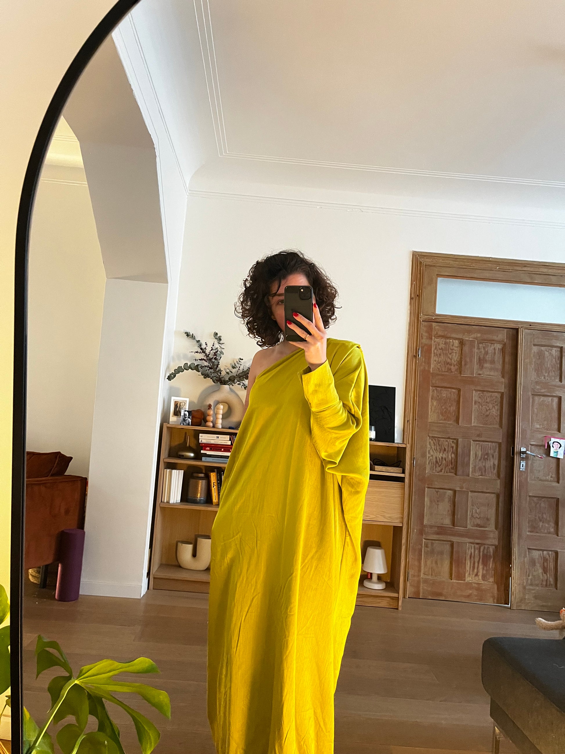 One Shoulder Dress - The Mustard Yellow One - S/M One Shoulder Dress - The Mustard Yellow One - S/M