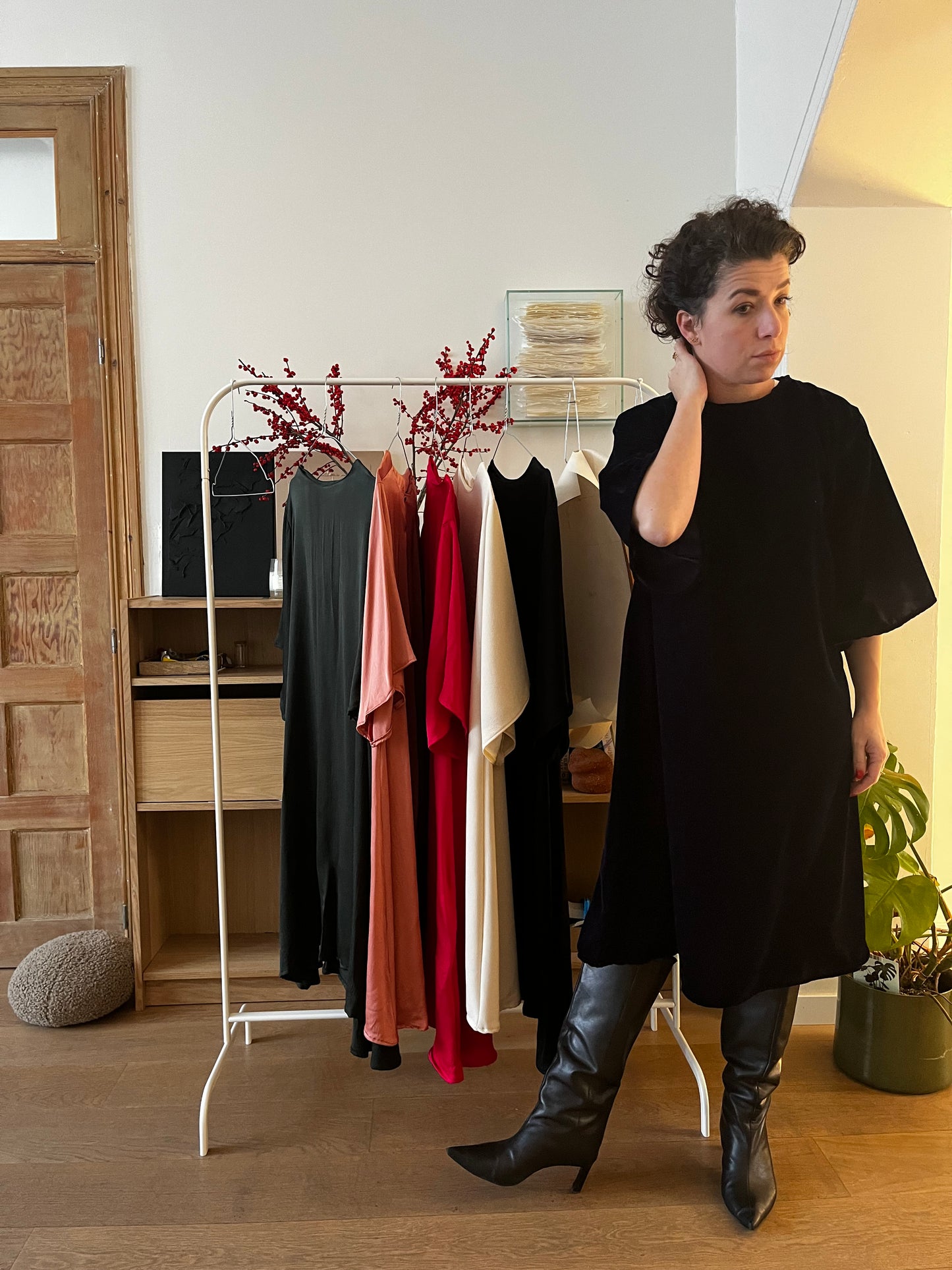A-Line Dress | Midnight Velvet Blue